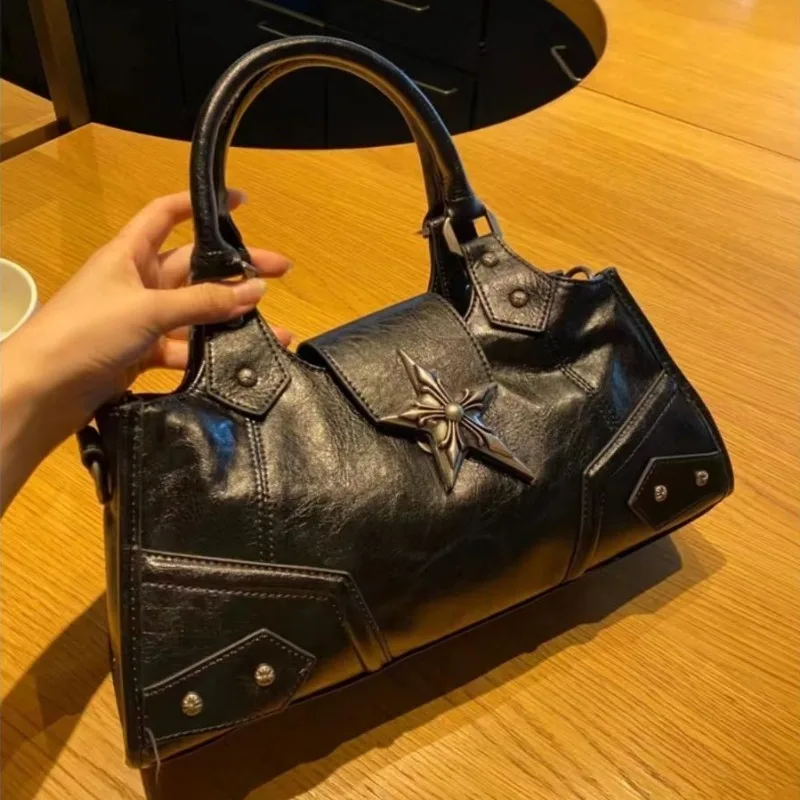 バッグ FULRA hand bag soho black leather y2k FULRA hand bag soho black leather y2k
