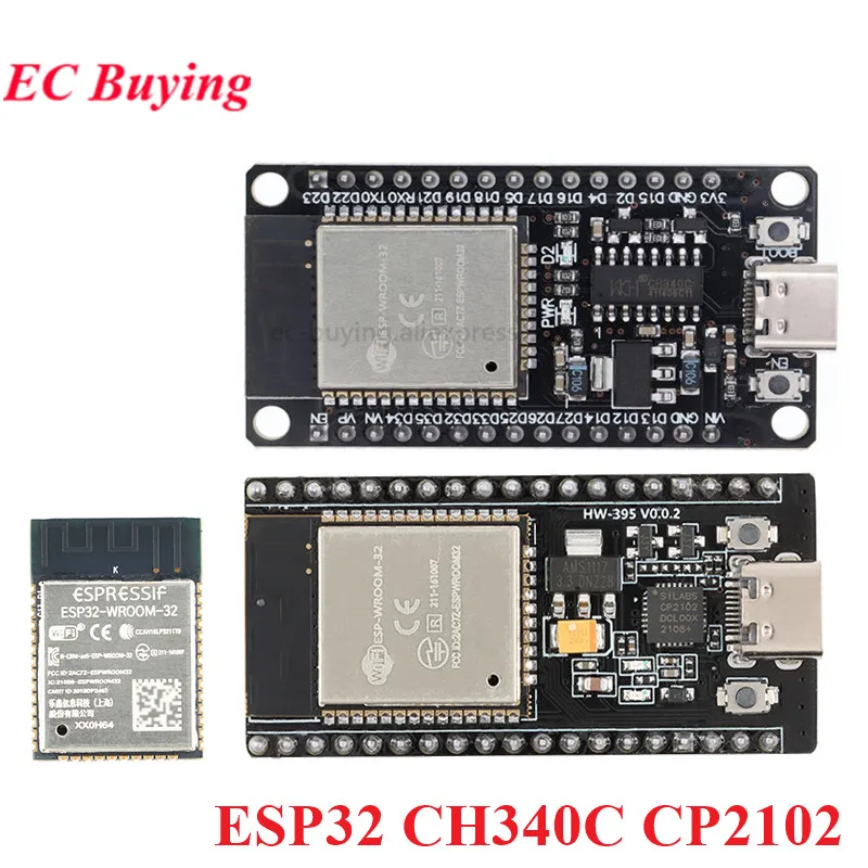 Esp32 Ch340C Cp2102 Scheda Di Sviluppo Wireless Wifi Compatibile Con Bluetooth Modul Type-C Usb Dual Core Esp32-Devkitc-32 Esp-Wroom-3