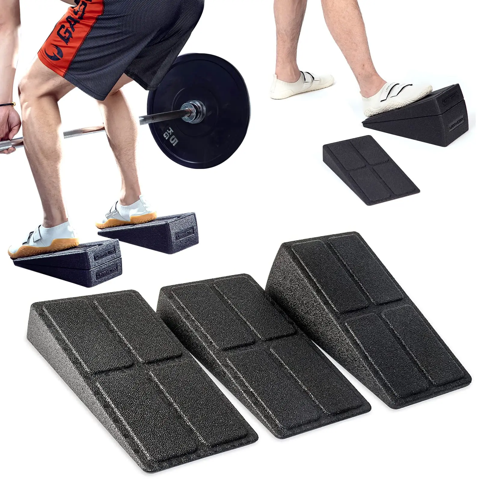 Squat Wedge Block 3pcs Adjustable Non-Slip Squat Ramp Deadlift Wedge Calf Stretcher Slant Board Strength For Deadlift