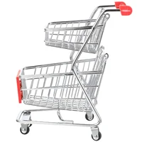 Trolley Storage Mini Shopping Cart Child Childrens Toys Carts for Groceries Kid Wrought Iron Plastic Modes 1