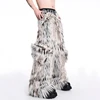 FEWQ 2024 Winter New Men Two-piece Niche Fur Plush Long Sleeved Coats Large Pocket Decoration Casual Trousers Men's Suit 24E5008 6