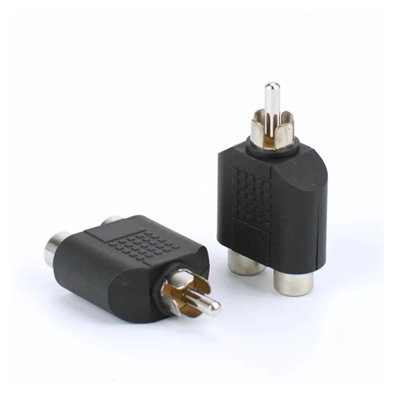 5/20/100PCS RCA Y Splitter AV Audio Video Plug Converter1 MaleTo 2 Female Adapter Kit RCA Lotus Color AV Jack Plug