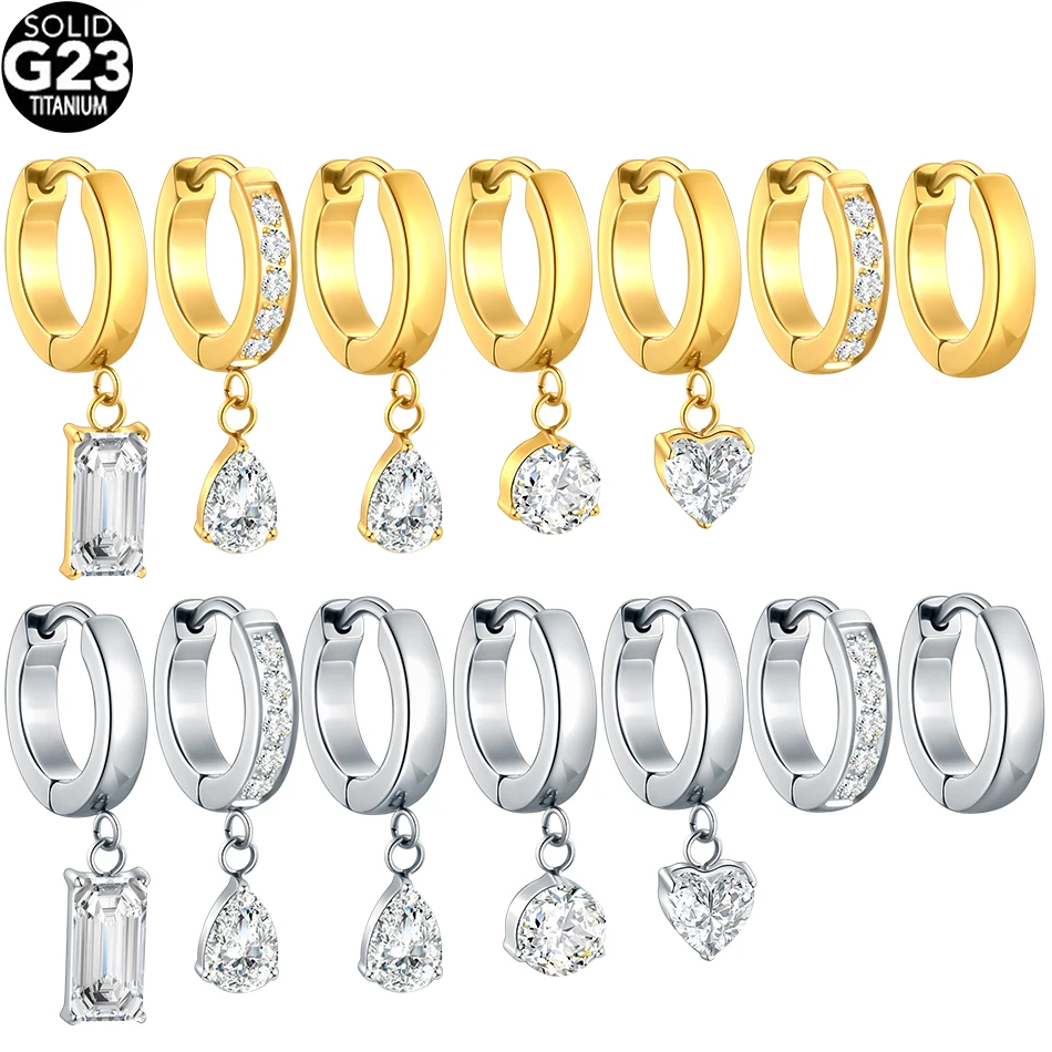 ASTM F136 티타늄 18G 콘치 클리커 링 8mm 젬스톤 장식 연골 후프 귀걸..