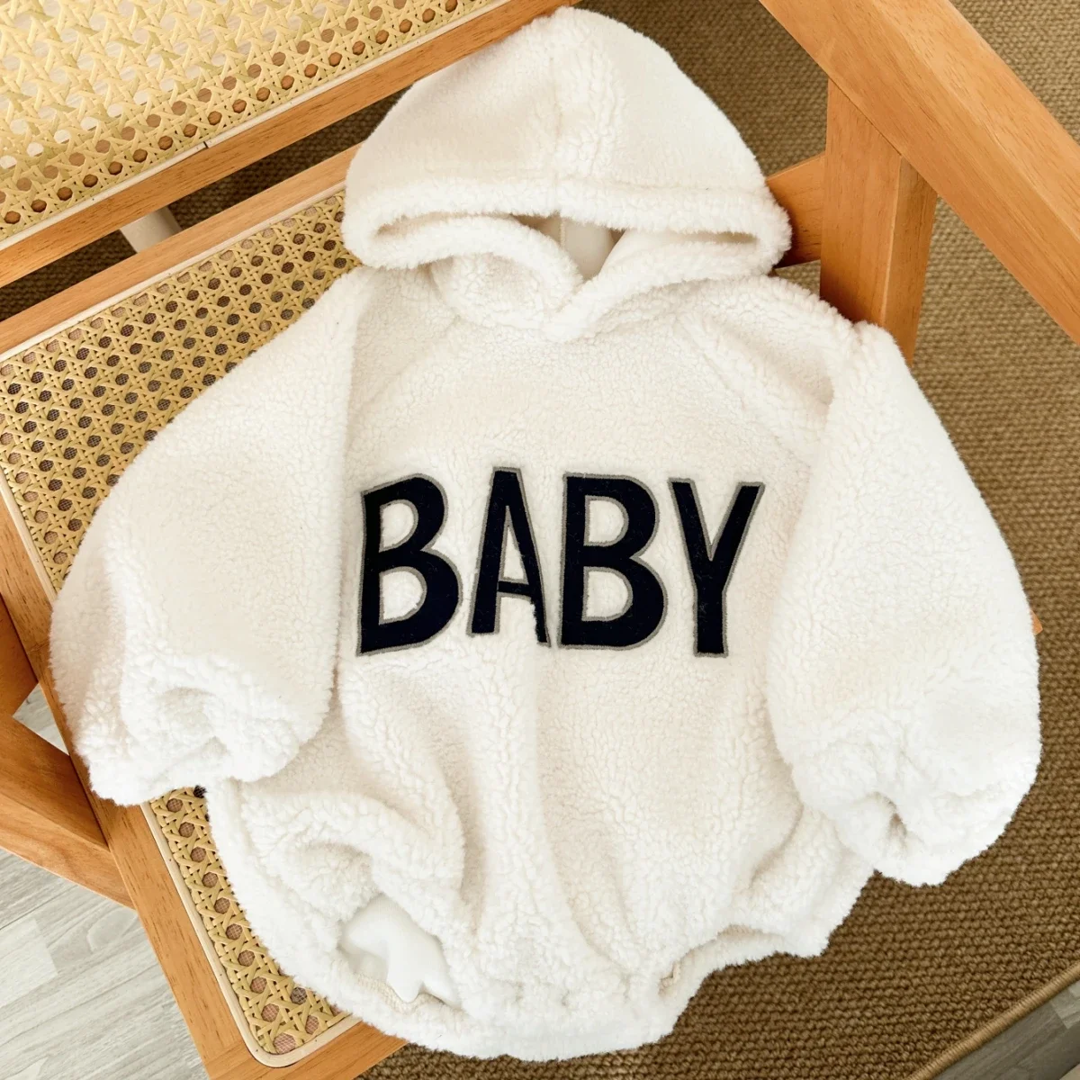 Baby Boy Clothes Newborns Hooded Romper Autumn Winter Toddler Girls Plus Fleece Warm Sweater Tops Pants  BodySuit 0-2 Years Old 6