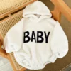 Baby Boy Clothes Newborns Hooded Romper Autumn Winter Toddler Girls Plus Fleece Warm Sweater Tops Pants  BodySuit 0-2 Years Old 6