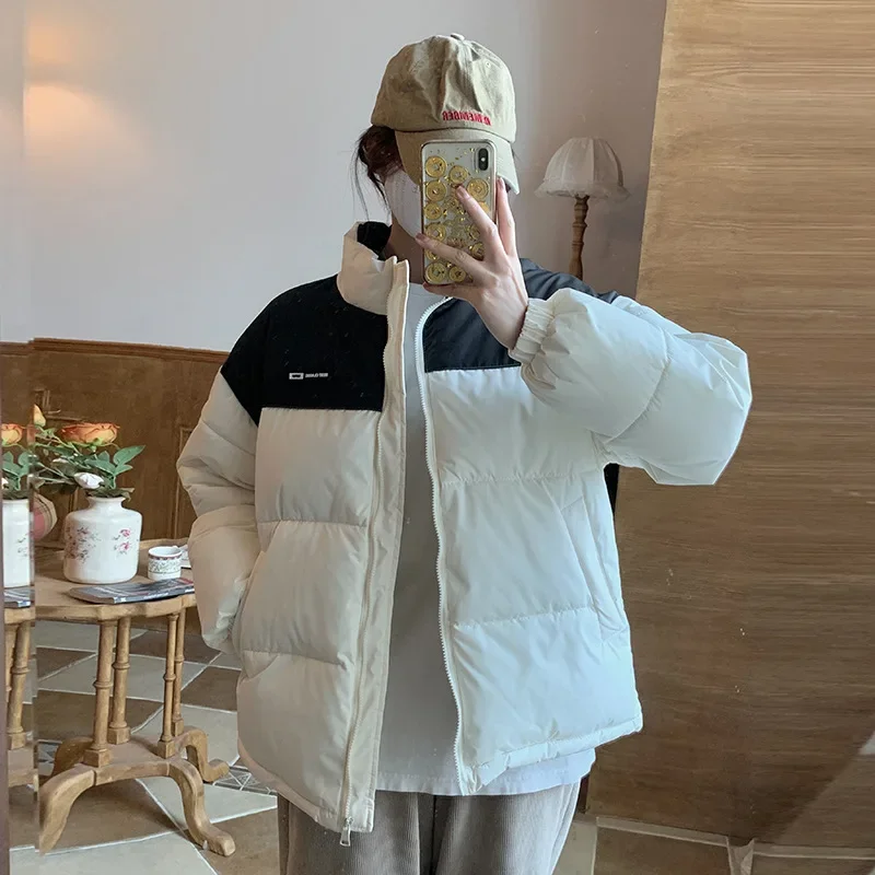 

Women's Winter Jacket Cotton Padding Coat High Quality Loose Patchwork Women Thick Warm Coat Windproof Outerwear Snow Wear Tops