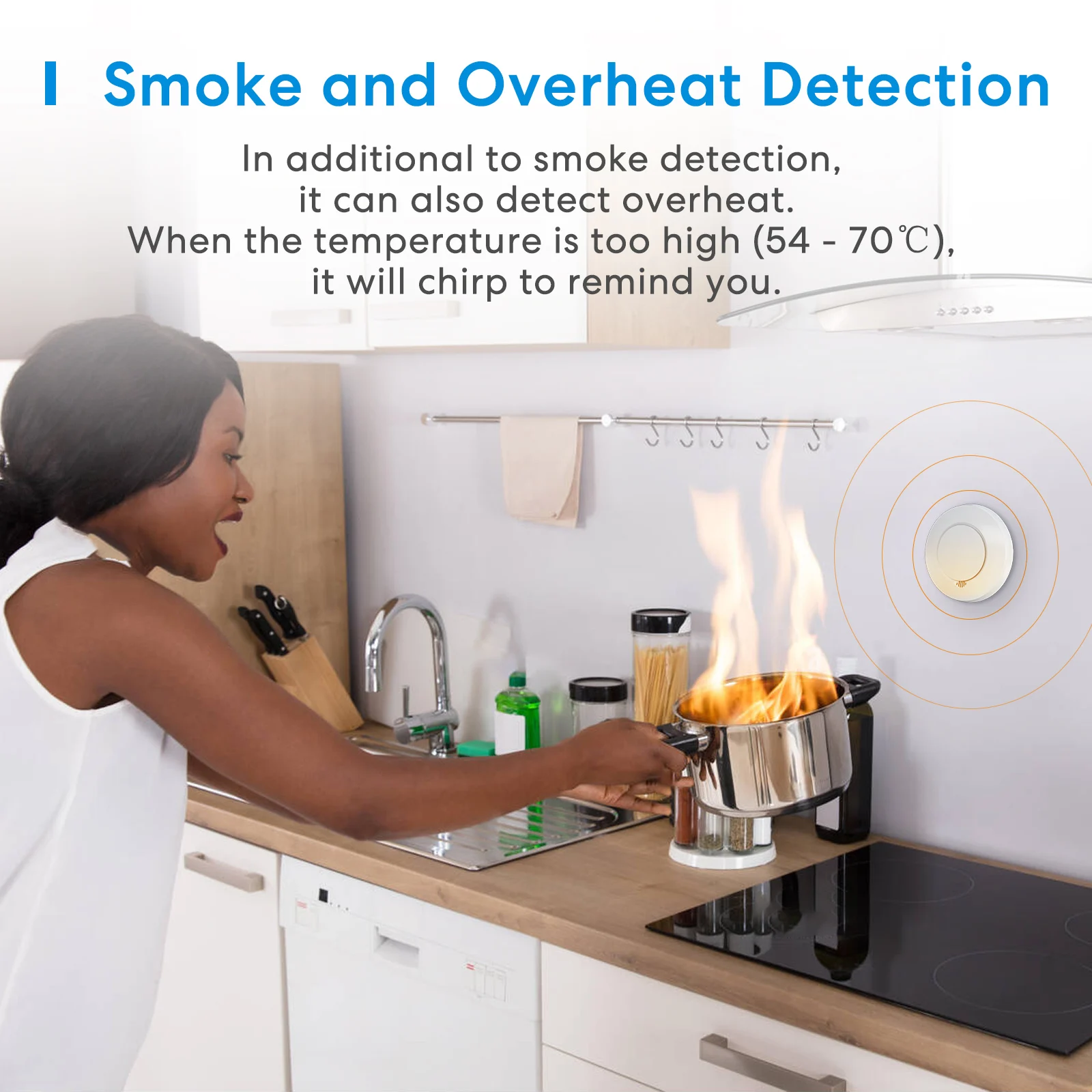 Meross HomeKit WiFi 연기 및 화재 감지기 VDS DIN EN 14604 Google Alexa를 통해 테스트된 가정용 허브가 있는 스마트 연기 경보 감지기
