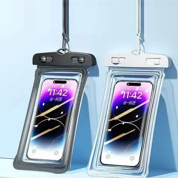 Custodia per telefono impermeabile trasparente Touch Screen sotto la copertura del telefono cellulare da 7.0 pollici con custodia sigillata per telefono con cordino nuoto e immersioni