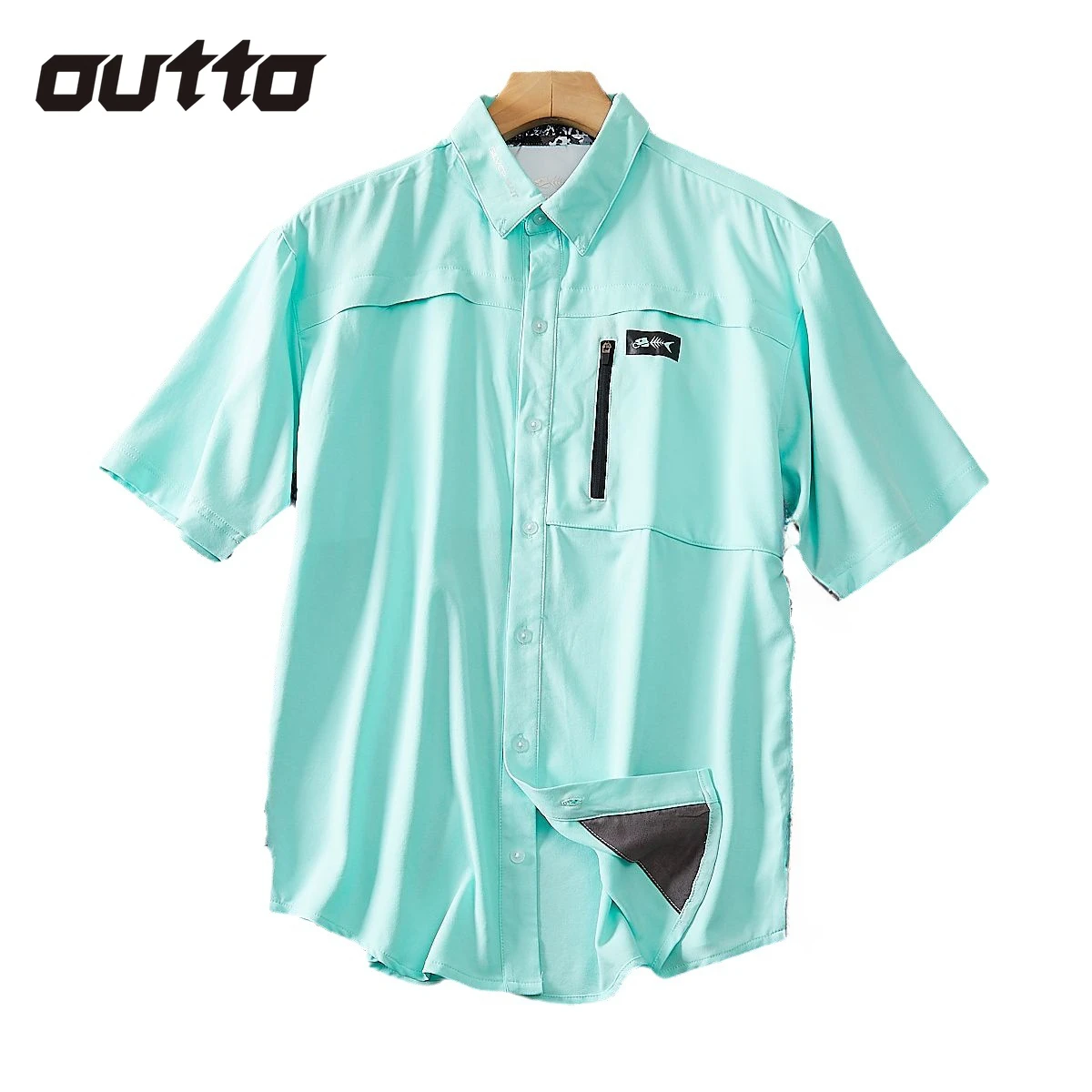 Summer Outdoor Fishing Shirt Men Light Thin Breathable Sun Protection Short Sleeve Top Hiking Camping Climbing Casual Wear Male fishing shirt