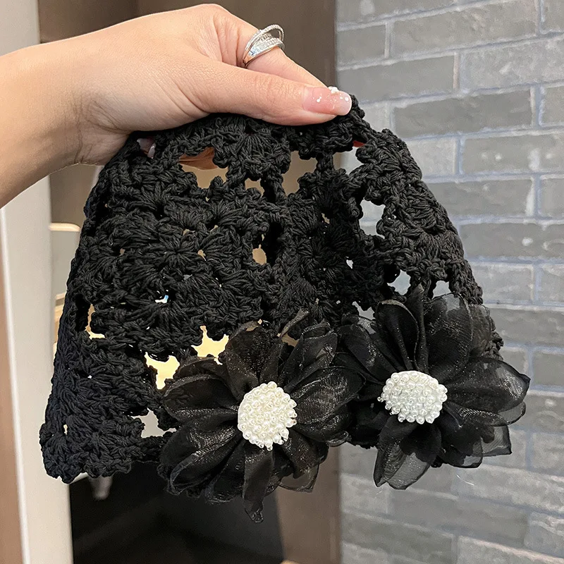 Mode Runde Perlen Gestrickte Hut Häkeln Perle Fransen Gewebt für Frauen Reisen Vielseitig Hohl Atmungsaktive Retro Beanies Kappe – Detail 10
