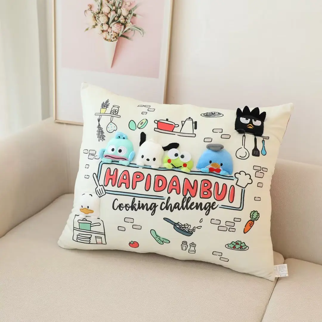 

Милая набивная Подушка Sanrio, Мультяшные плюшевые подушки, подушка для спины, дивана, кровати, рождественские подарки для девушек