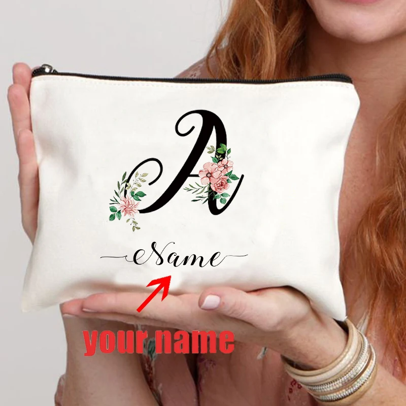 Makeup Organizer Cosmetic Bag Pencil Case Cosmetic Storage Bag Makeup Bag Cosmetic Case Letter Aesthetics Personalized Name Makeup Bag