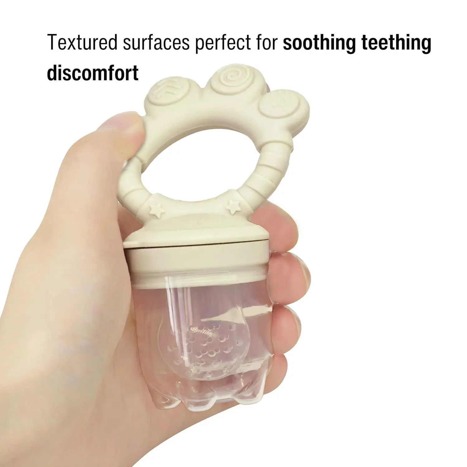 Silicone Teether Complementary Food Feeding Fruits and Vegetables Bite Le Solid Teeth Grinding Teeth Anti-biting Hand 1pcs silicone feeding set