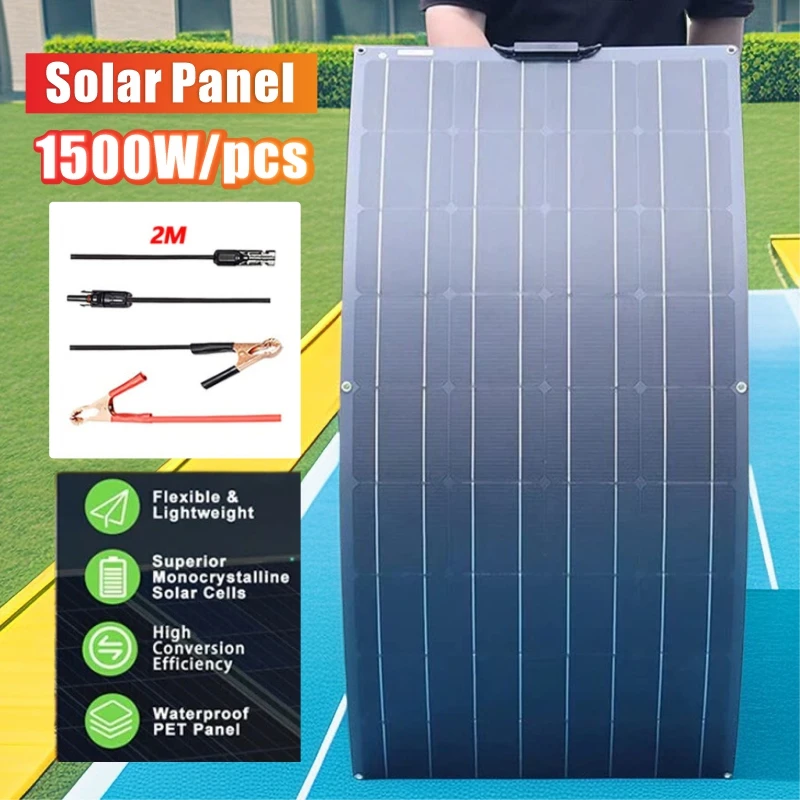 1500W 3000W Pannello Solare Portatile Ad Alta Efficienza Power Bank Flessibile 12 V18V Ricarica Kit Solare Esterno Per Telefono Campeggio Barca