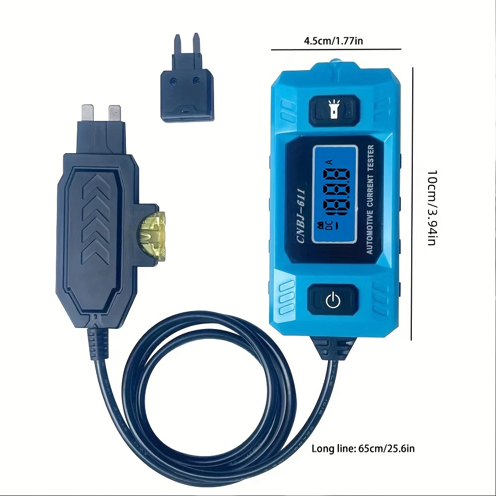 Automotive Fuse Current Tester LCD Display Car Circuit Tester High Precision Blade Fuse Circuit Measurement Fault Test Tool