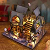 DIY Wooden Miniature Model Kit Luna Magic House Casa Doll Houses 3D Puzzle Dollhouse With Furniture Lights for Friends Gifts 1