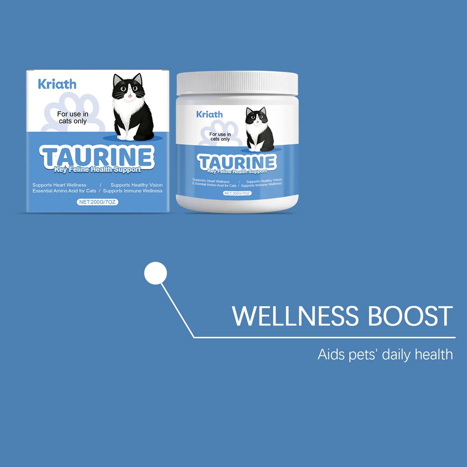 Taurine Powder for Cats – Support Heart & Vision Health