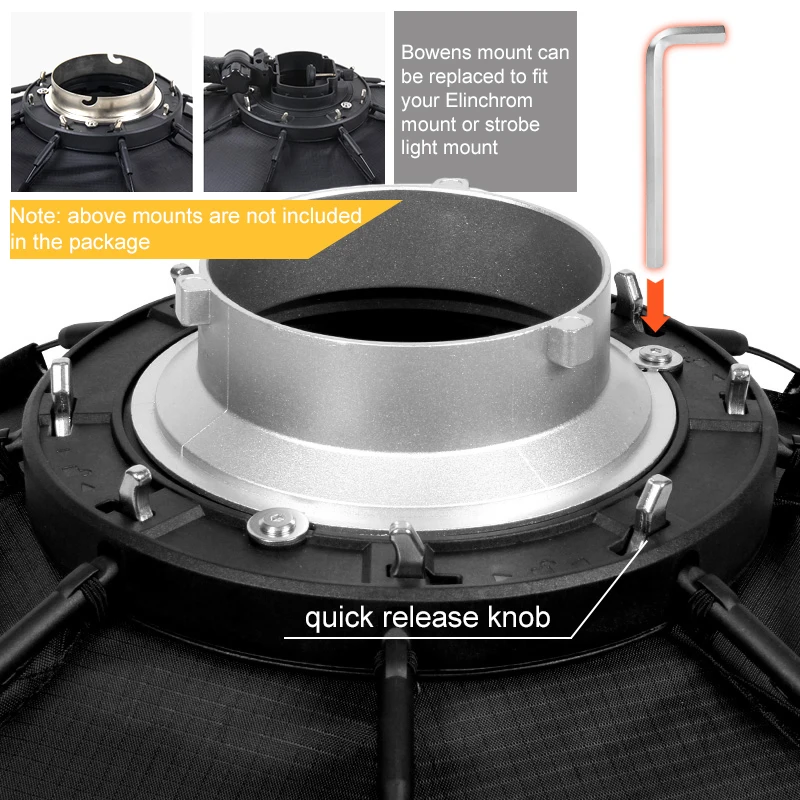 Triopo Softbox 55cm 65cm 90cm Foldable Octagon Softbox Bowns Mount Soft Box Handle For Godox Yongnuo Speedlite Flash Light - 44