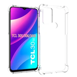 Clear Air Cushion Silicone TPU Bumper Soft Back Cover - Shockproof Phone Case for TCL 30 SE (Airbag Clear Case)