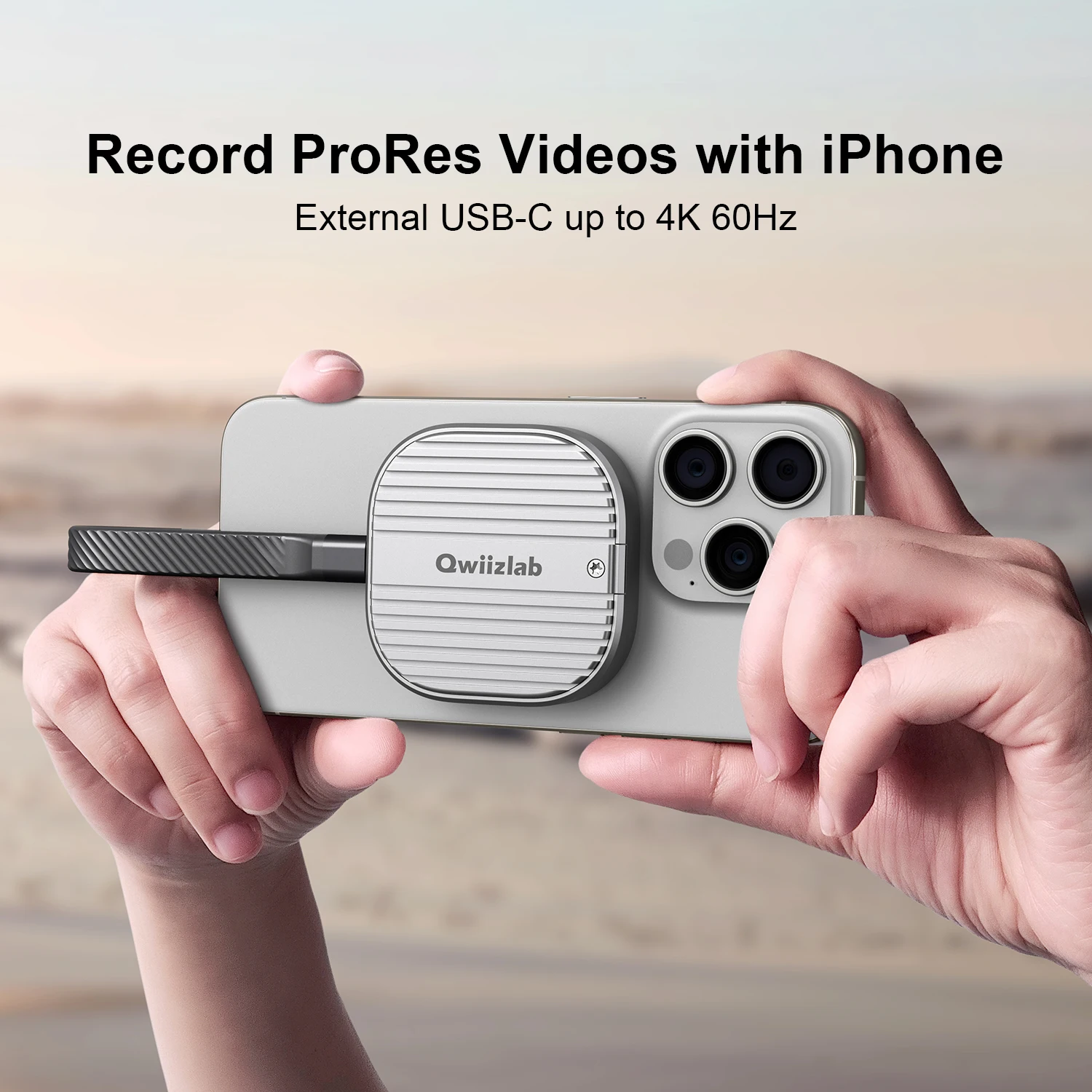 Фото Qwiizlab Магнитный M.2 2230 NVMe SSD корпус с Magsafe для iPhone 15 Pro Max prors съемка, 10 Гбит/с USB 3,2 Type-C №2