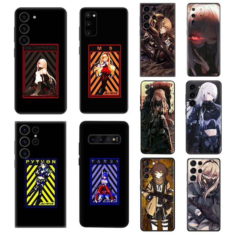 Custodie Per Telefoni Per Samsung Galaxy S24 S23 Ultra S22 S21 S20 Fe Plus Note20 S10 Girls Frontline Black Soft Anti-Drop Cover