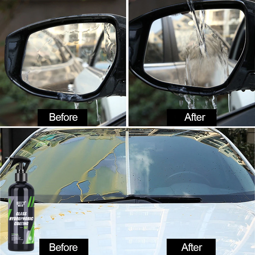 HGKJ S2 Glass Long Lasting Ceramic Windshield Nano Hydrophobic Protection Coating Safe Driving Clear Vision Car Accessories car scratch remover