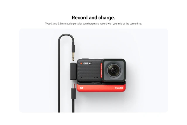 Insta360-1 rsのマイクアダプター,音声録音,insta 360用,オリジナル 
