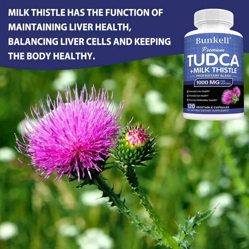 TUDCA + Milk Thistle Blend-1000 Mg, Supports Healthy Liver Function, Intestinal Health, and Promotes Gallbladder Health