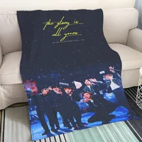 Picnic Blanket King Size BTS Thin Wadding Blanket for Sofas Warm Blankets for Cold Fluffy Soft Blankets Sofa Decoration Cobija 1
