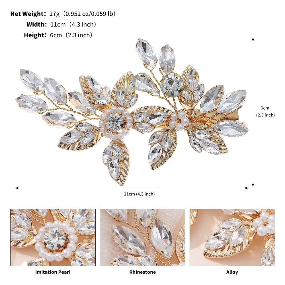 Bridal Hair Accessories Fashion Pearls Wedding Hair Jewelry Access Alloy Art Elegant Bride Crystal Hairpin