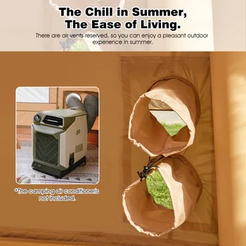 13' x 10' Inflatable Camping Tent for 8-10 Person,4 Season Blow up Tents Waterproof, Air Tent with Chimney Hole AC Port 4