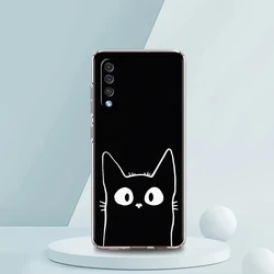 Adorable Cartoon Black Cat Phone Case Cover - Samsung A02S (B7)