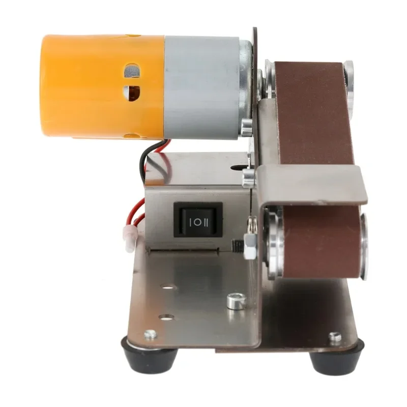 Belt Sander Mini Electric Belt Sander DIY Polishing Grinding Machine with 10 Belts Grinder Set Sharpener Cutter Knife Edges 220V/110V