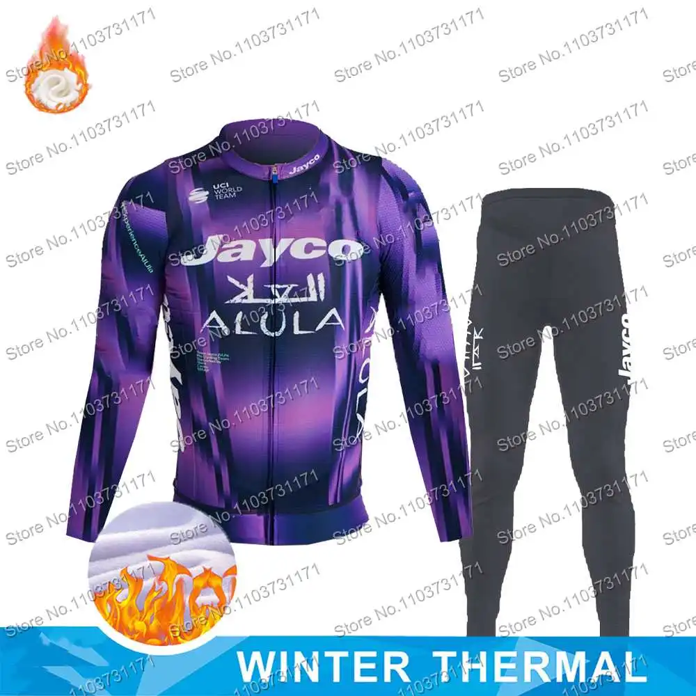Winter Fleece Team Jayco Alula Cycling Jersey Set Thermal Liv Jayco Alula Australia Clothing Bike Wear MTB Maillot Ropa