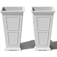 Fairmont Tall Plastic Planter - Large Outdoor Planter for Front Porch Crack Resistant All-Weather Use Classic Estate 2