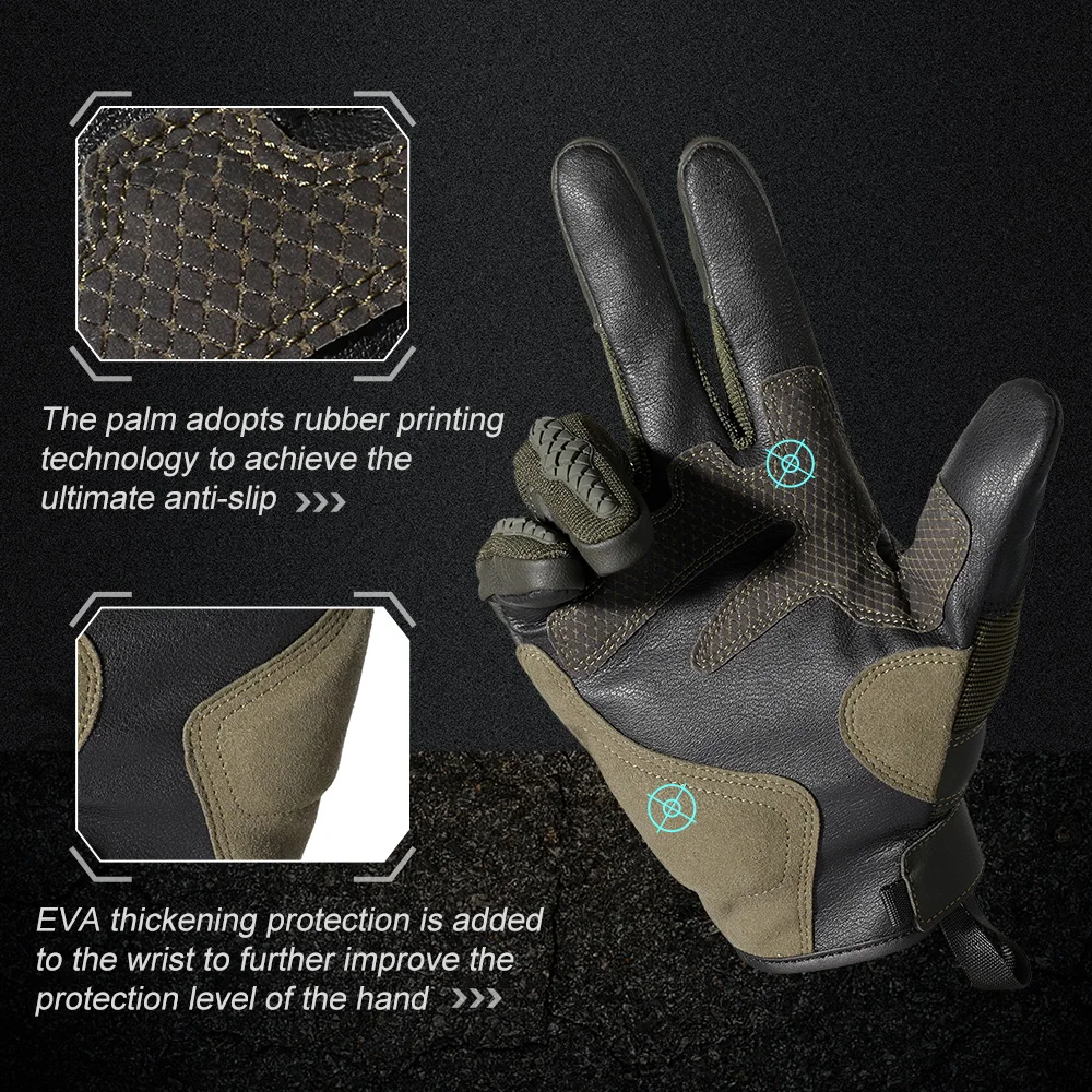 Motorcycle Tactical Gloves Touch Screen Cycling Bicycle Anti-Slip Shockproof Rubber Protective Hunting Shooting Mitten Men Women 3