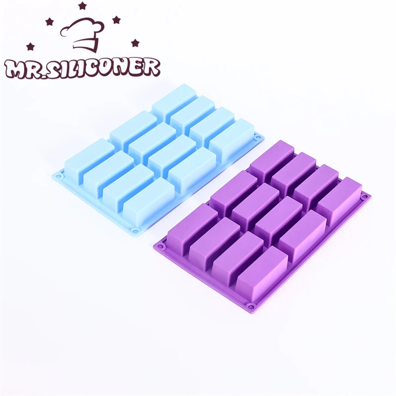 

12 Cavity Rectangular cake mould Silicone molde silicona pasteleria DIY Baking Chocolate Eco-Friendly formy silikonowe