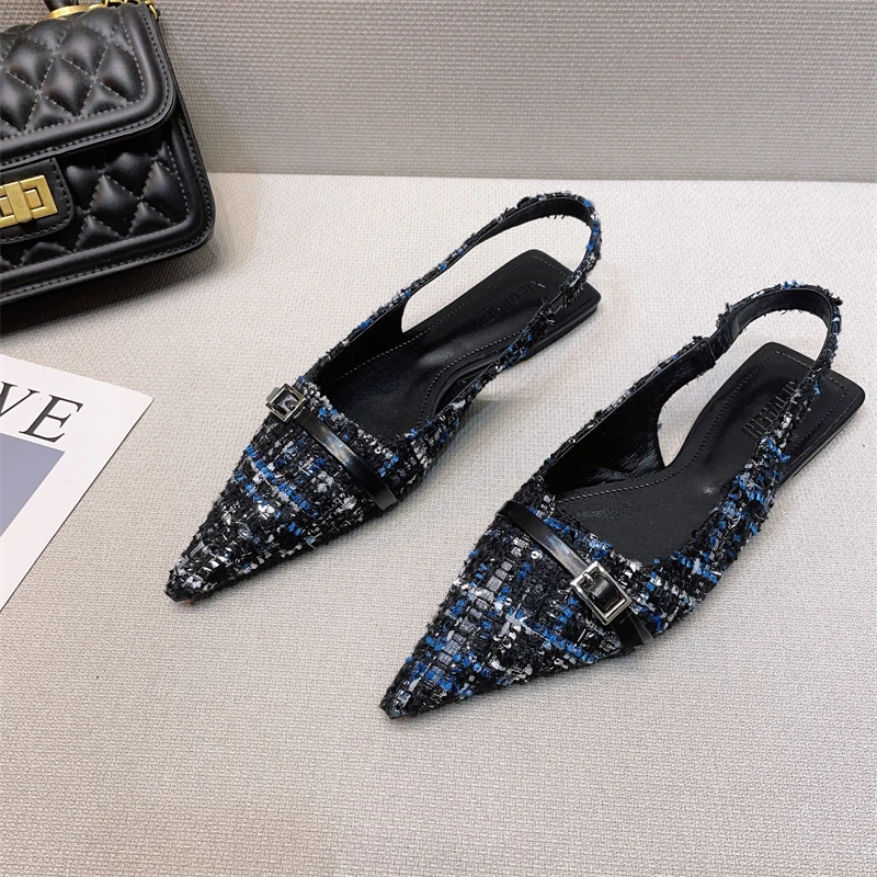 

Korean Cloth Gladiator Sandals Women Cross Band Flats Summer Shoes Woman Buckle Strap Sandales Baotou Flat Mules Sandalias 2023