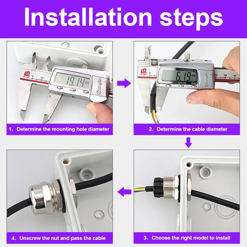 1Pcs waterproof cable gland 304 stainless steel glands IP68 PG7 PG9 M12 M16 metal joint PG13.5 M20*1.5 cable fixing seal joint