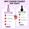 FZANEST Base et Top Coat Ongle uv Gel Nail Polish Pretty Nails High Shine Top Coat Manucure Long Lasting Uñas 6