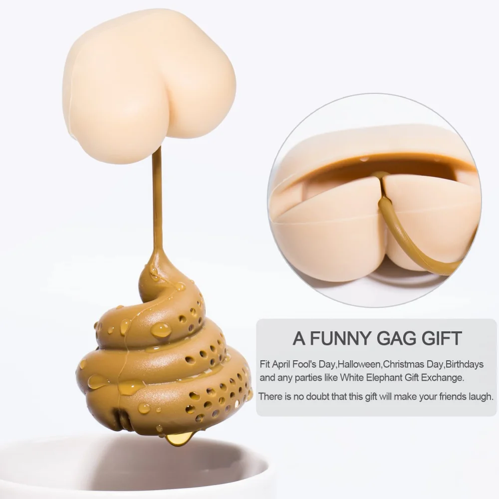 Tawny Butt Shape Creative Tea Filter White Elephant Interesting Silicone Tea Maker Silicone Teapot Filter Poop Gift tea infuser,tea strainer,tea filter,tea maker