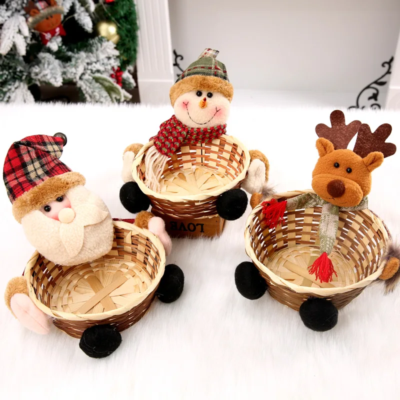 Merry Christmas candy storage basket Santa Claus storage basket Christmas candy decoration Xmas gifts box