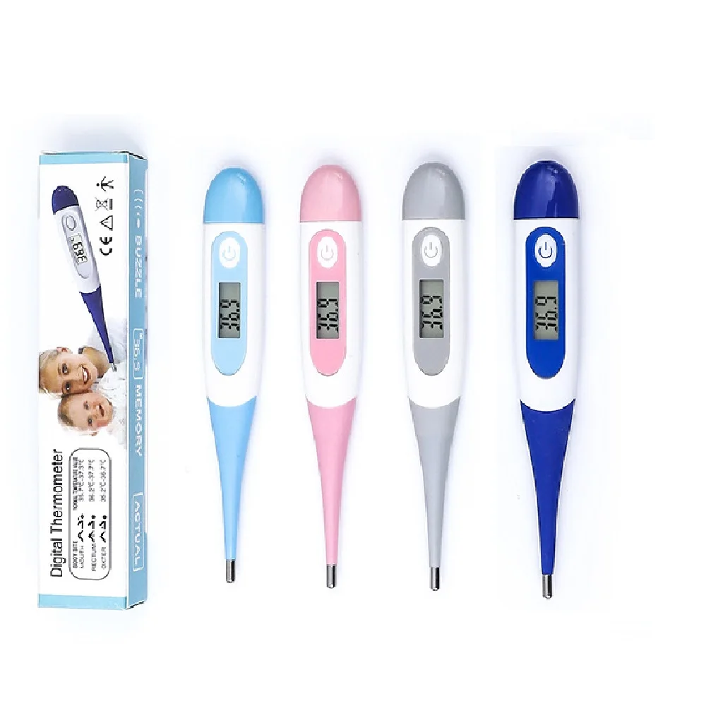 Backlit Fever Thermometer Medical Household Digital LCD Fast Measure Kids Baby Adult Oral Soft head