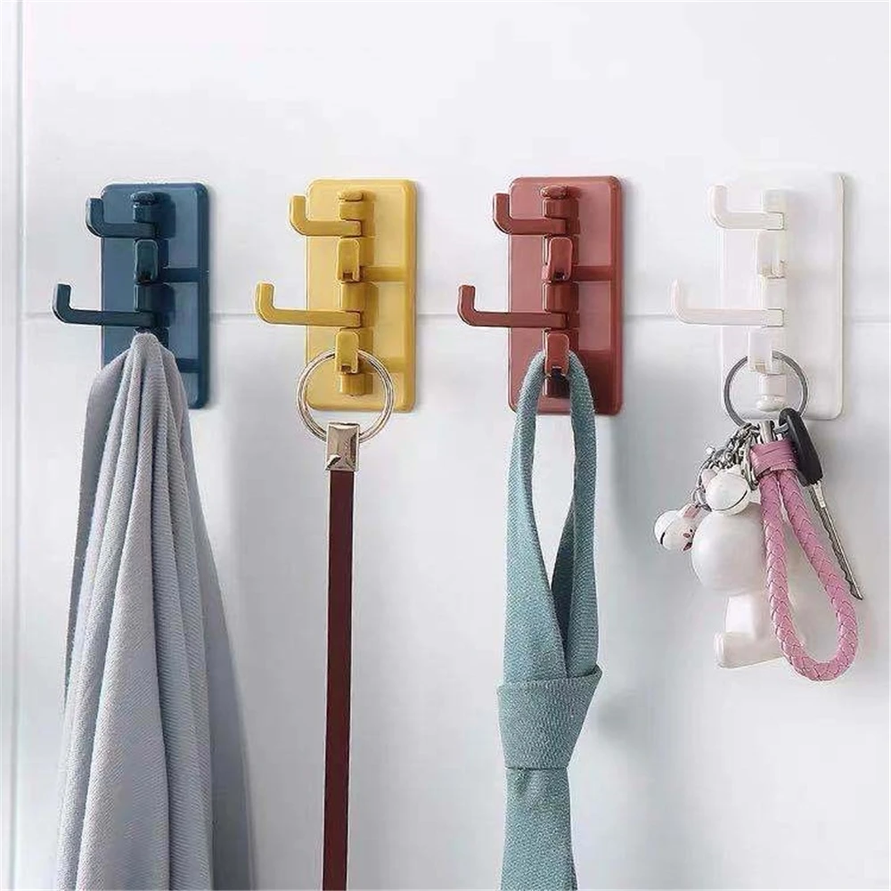 Behind The Door Clothes Hook Save Space Strong Adhesive Convenient Best Seller Functional Popular Nailless Hook 4 Hooks Up
