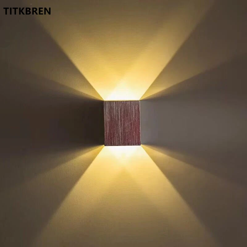 

Modern 3W LED Square Wall Lamp Hall Porch Walkway Living Room Light Fixture Home Indoor Lighting Aluminum Body Wall Sconce