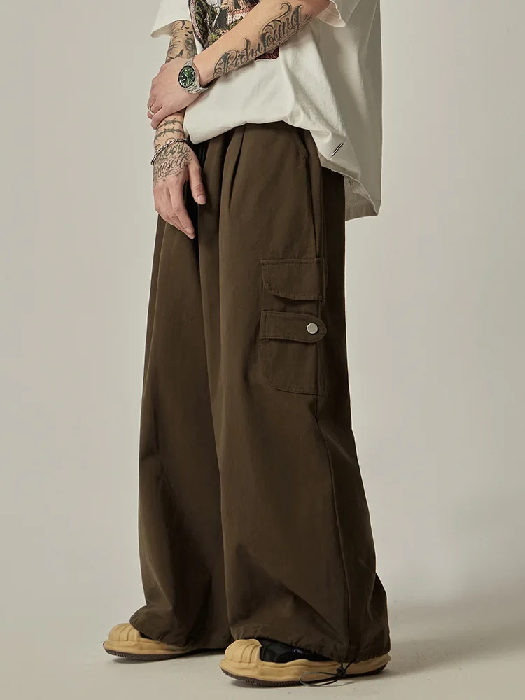 Wide Leg Pants Men Cargo Pants HOUZHOU Japanese Baggy Cargo Pants Men Oversize Wide Leg Trousers Male Loose Casual Streetwear Hip Hop Pocket Autumn