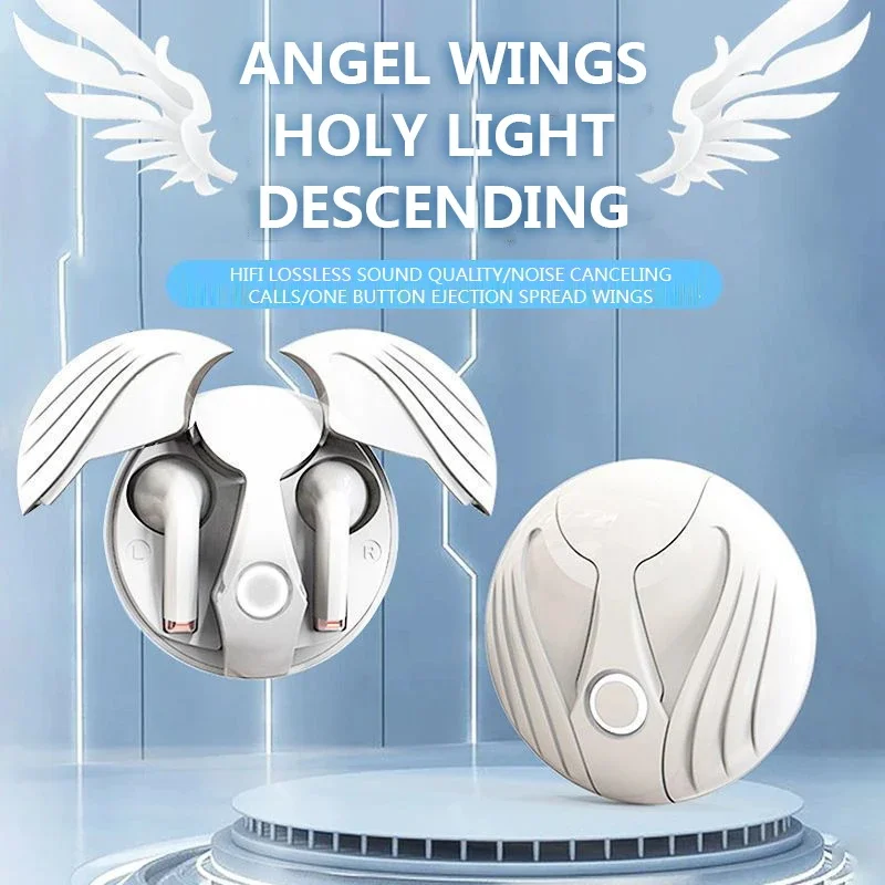 

New Esports Angel Wings Gaming TWS True Wireless Bluetooth Earphones Wireless Headphones Earbuds Handsfree With Mic Headsets