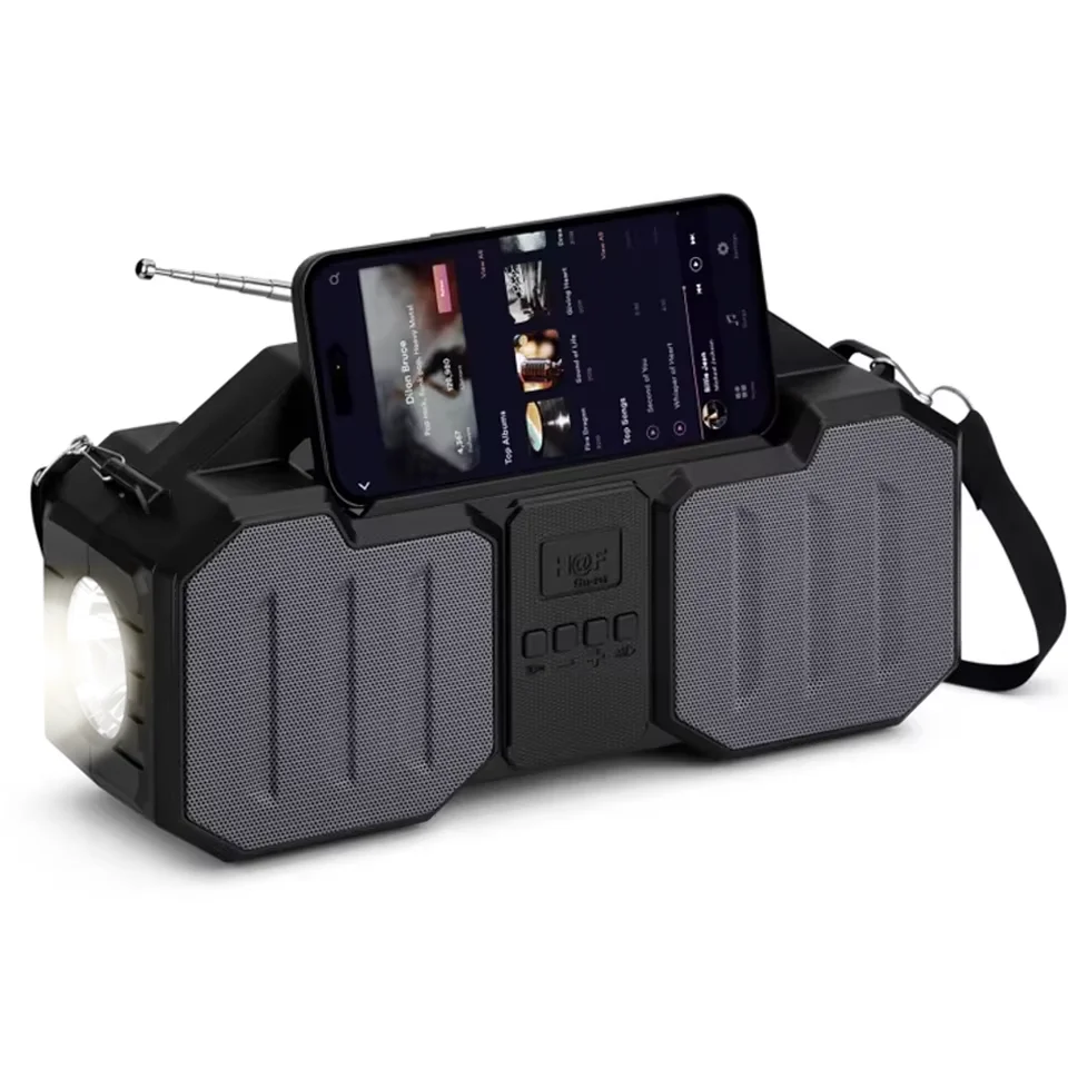 2026 Bluetooth Speaker Solar Panel Rechargeable Flashlight Radio Antenna Portable Glass Solar Panel Outdoor household