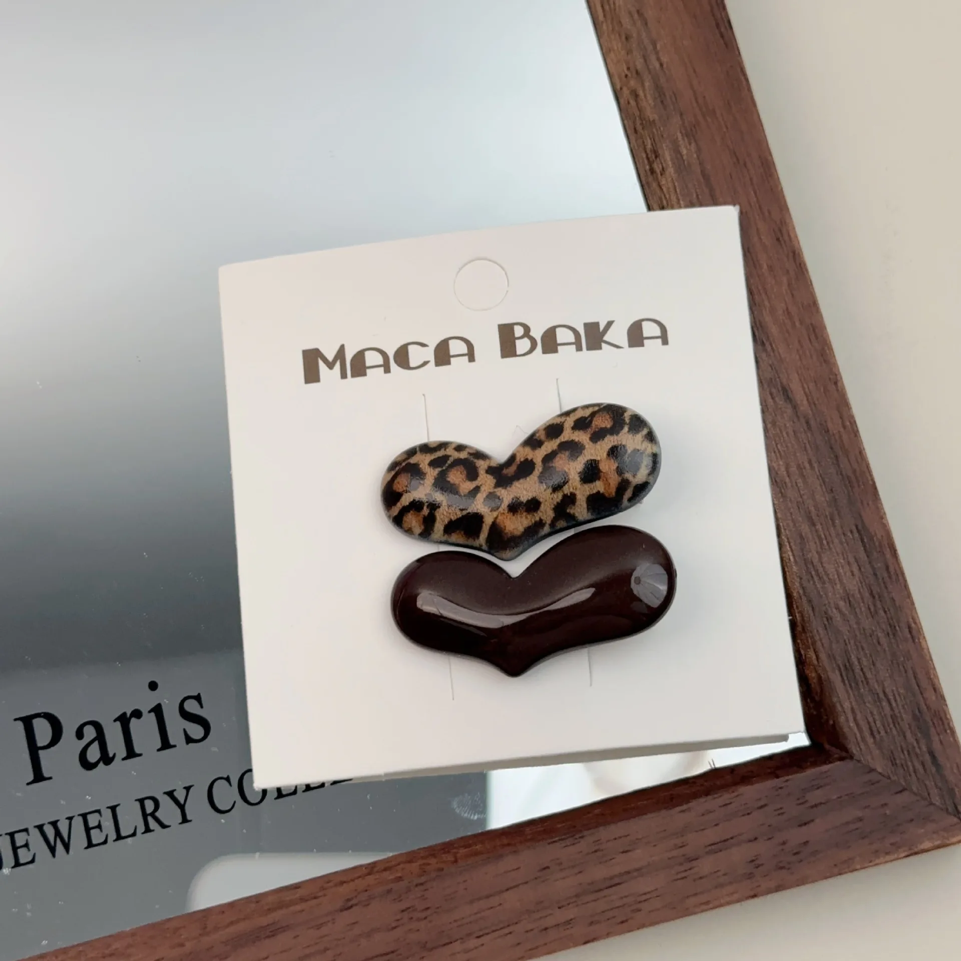 Kaffee Leopardenmuster Haarnadel Seite Clip Seite Pony Clip Temperament Liebe Ente Bill Clip weibliche Wort Haarnadel Haar-Accessoires – Detail 12