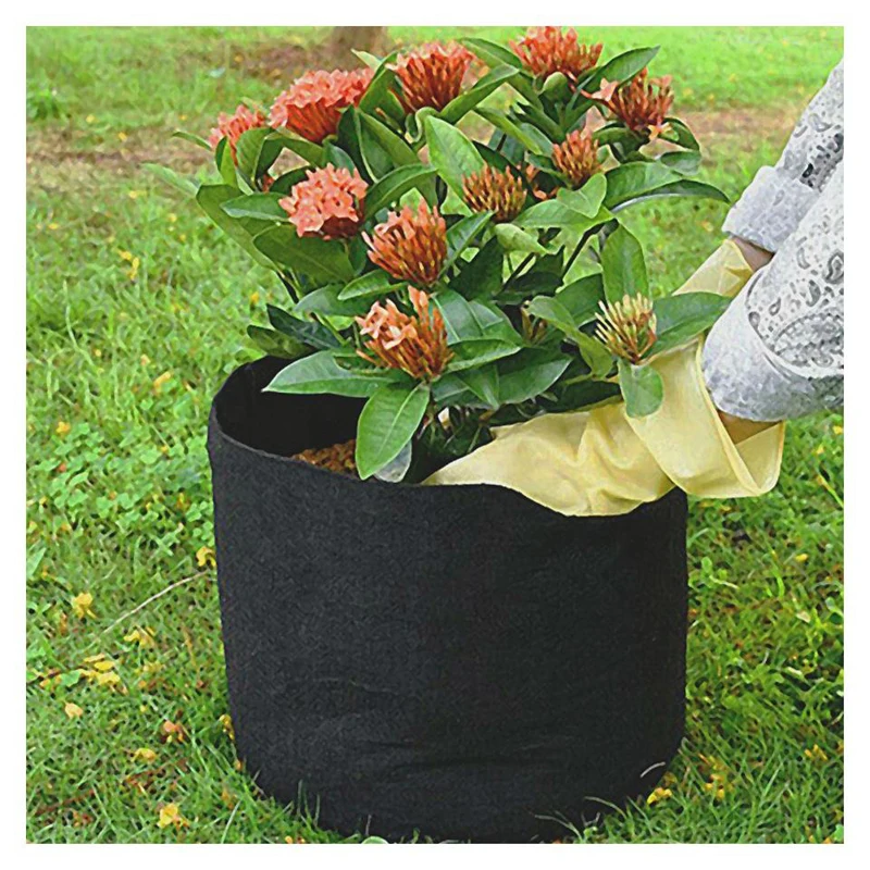 VIVOSUN 3 Gallon Grow Bags 5-Pack Black Thickened Nonwoven Fabric Pots with  Handles